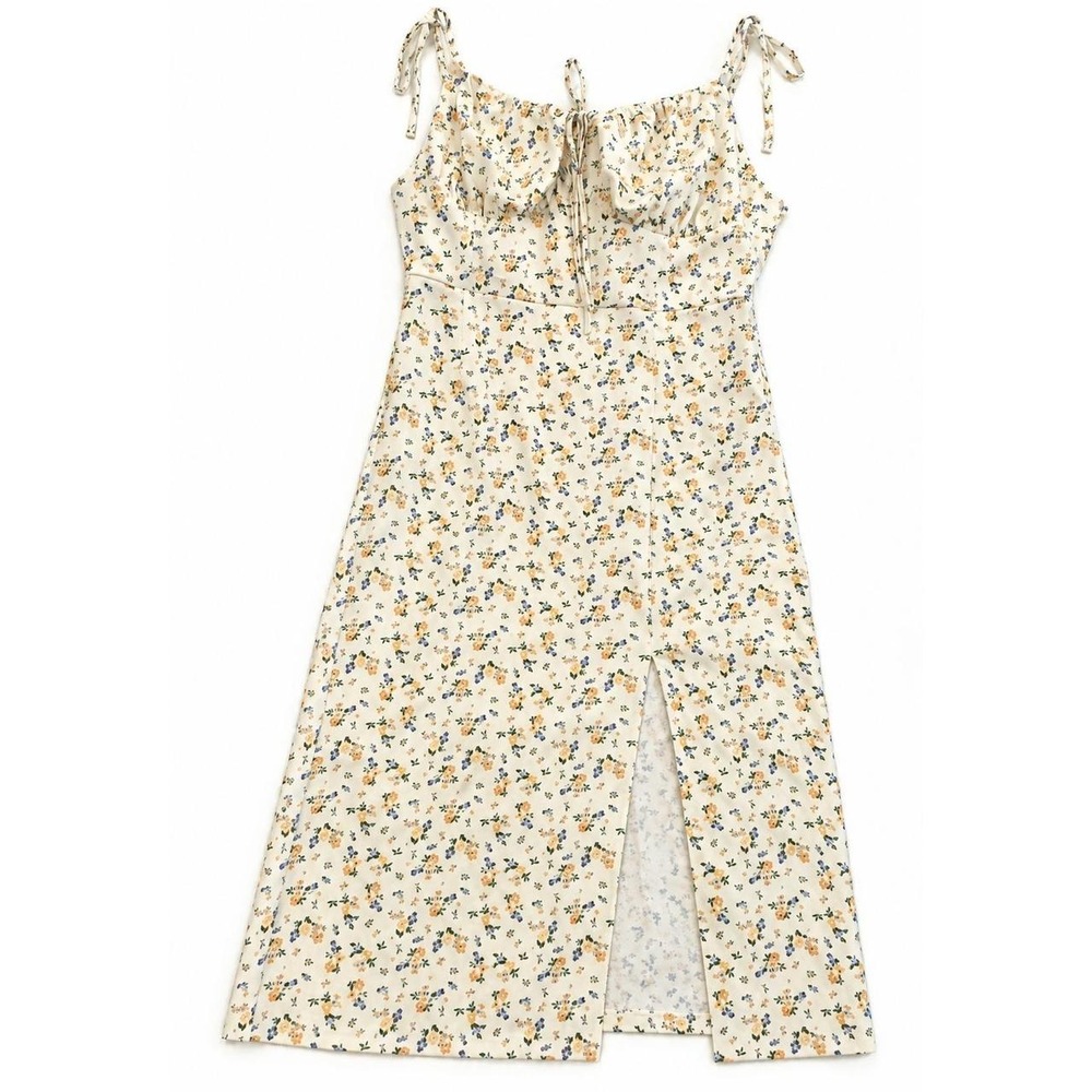 Shein White floral midi dress with small floral print